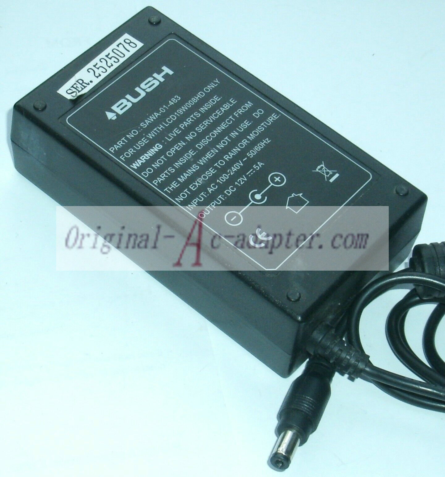 *Brand NEW*BUSH SAWA-01-483 LCD19W008HD POWER SUPPLY 12V 5A AC Adapter